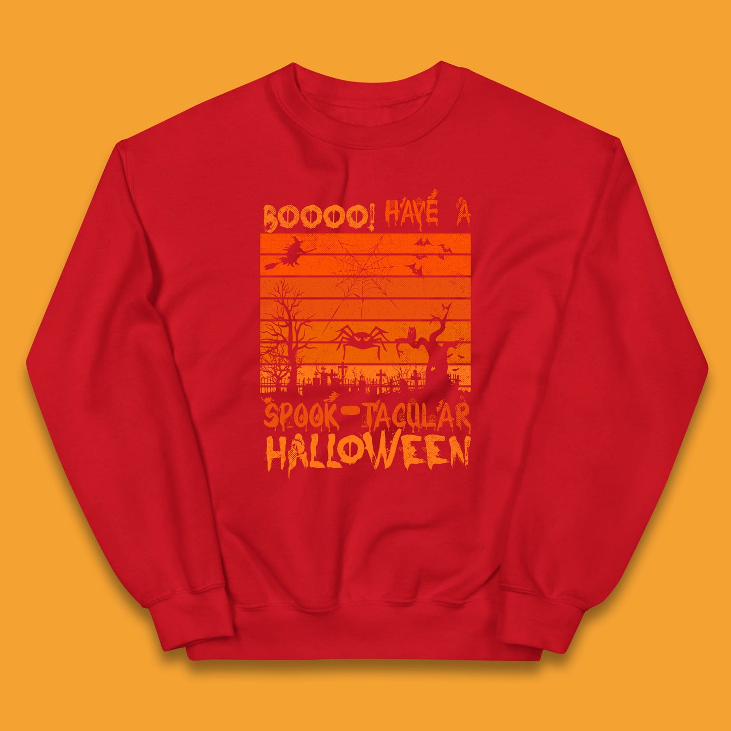 Booo Have A Spook Tacular Halloween Graveyards With Dead Tree Horror Scary Kids Jumper