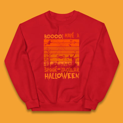Booo Have A Spook Tacular Halloween Graveyards With Dead Tree Horror Scary Kids Jumper