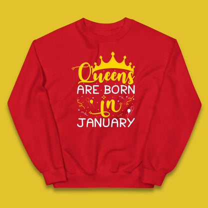 Queens Are Born In January Kids Jumper