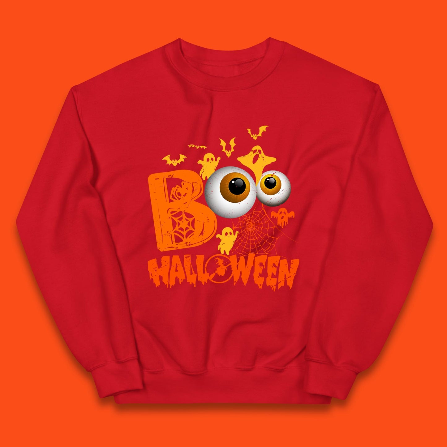 Halloween Spooky Boo Eye Balls Funny Halloween Boo Ghost Spooky Season Kids Jumper