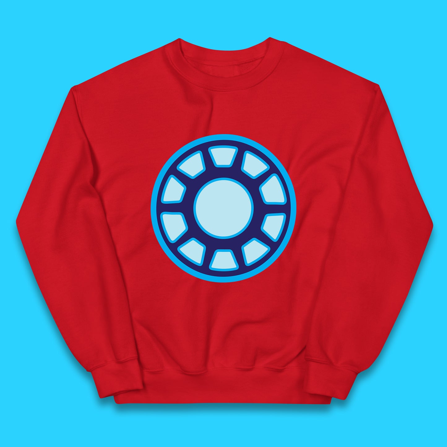 Iron Man Logo Superhero Iron Man ARC Reactor Hook Loop Tactics Morale Tony Stark Avengers Movie Kids Jumper