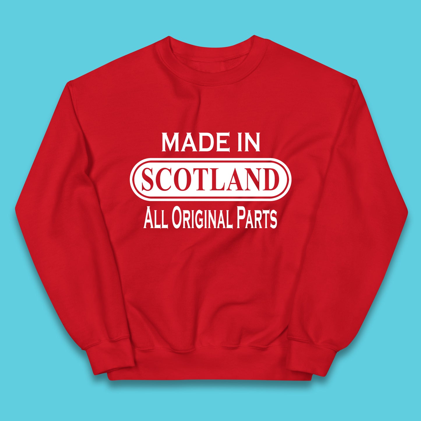 Made In Scotland All Original Parts Vintage Retro Birthday Country In United Kingdom UK Constituent Country Gift Kids Jumper