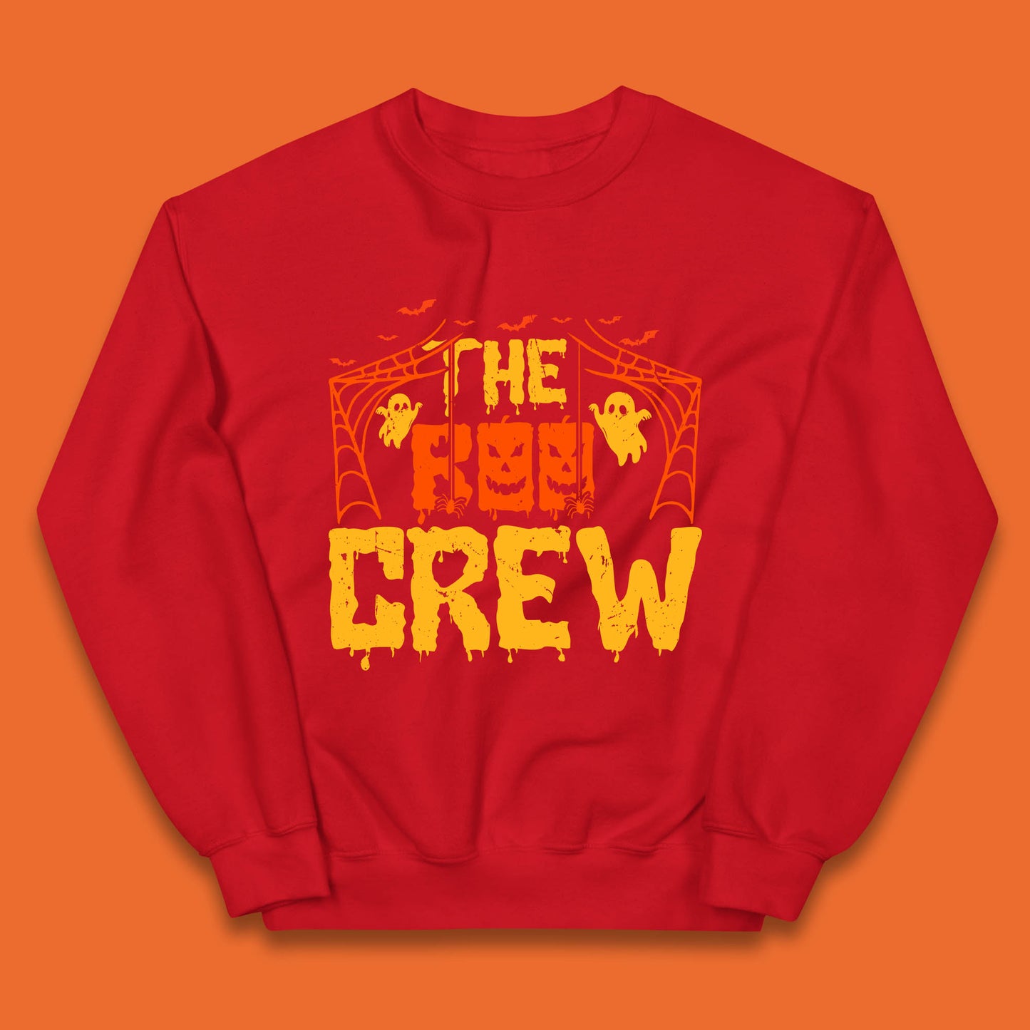 The Boo Crew Halloween Horror Spooky Boo Squad Matching Halloween Costume Kids Jumper
