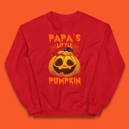 Papa's Little Pumpkin Halloween Jack-o-lantern Witch Hat Scary Evil Pumpkin Kids Jumper