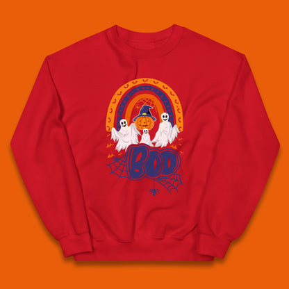 Halloween Boo Ghosts With Witch Pumpkin Scary Spooky Season Kids Jumper