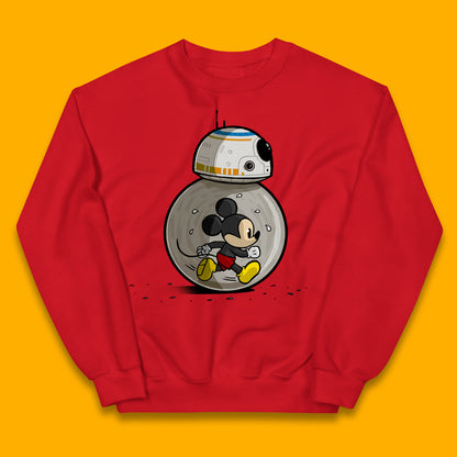 Disney Mickey Mouse BB-8 Funny Star Wars BB8 Running Mickey Disney Trip Star Wars 46th Anniversary Kids Jumper
