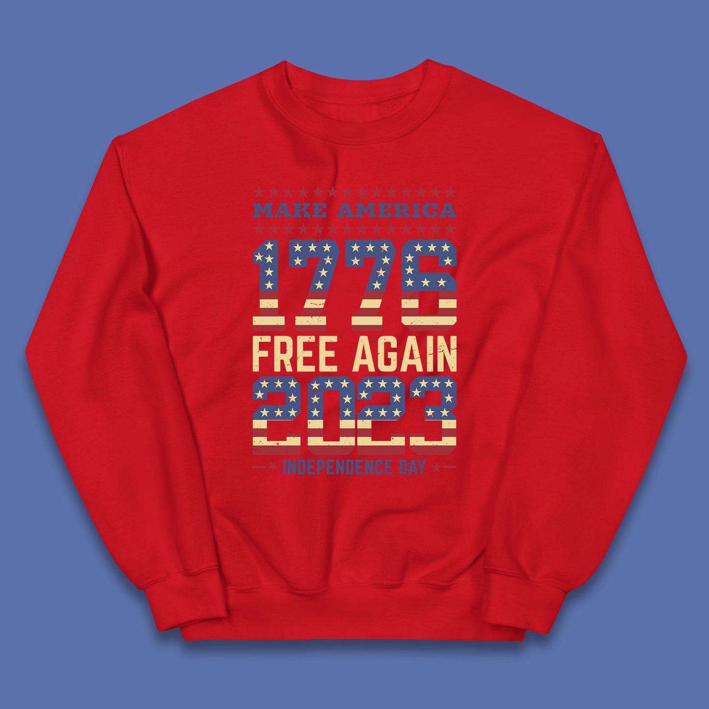 Make America Free Again 1776-2023 Independence Day Funny Free Speech Kids Jumper