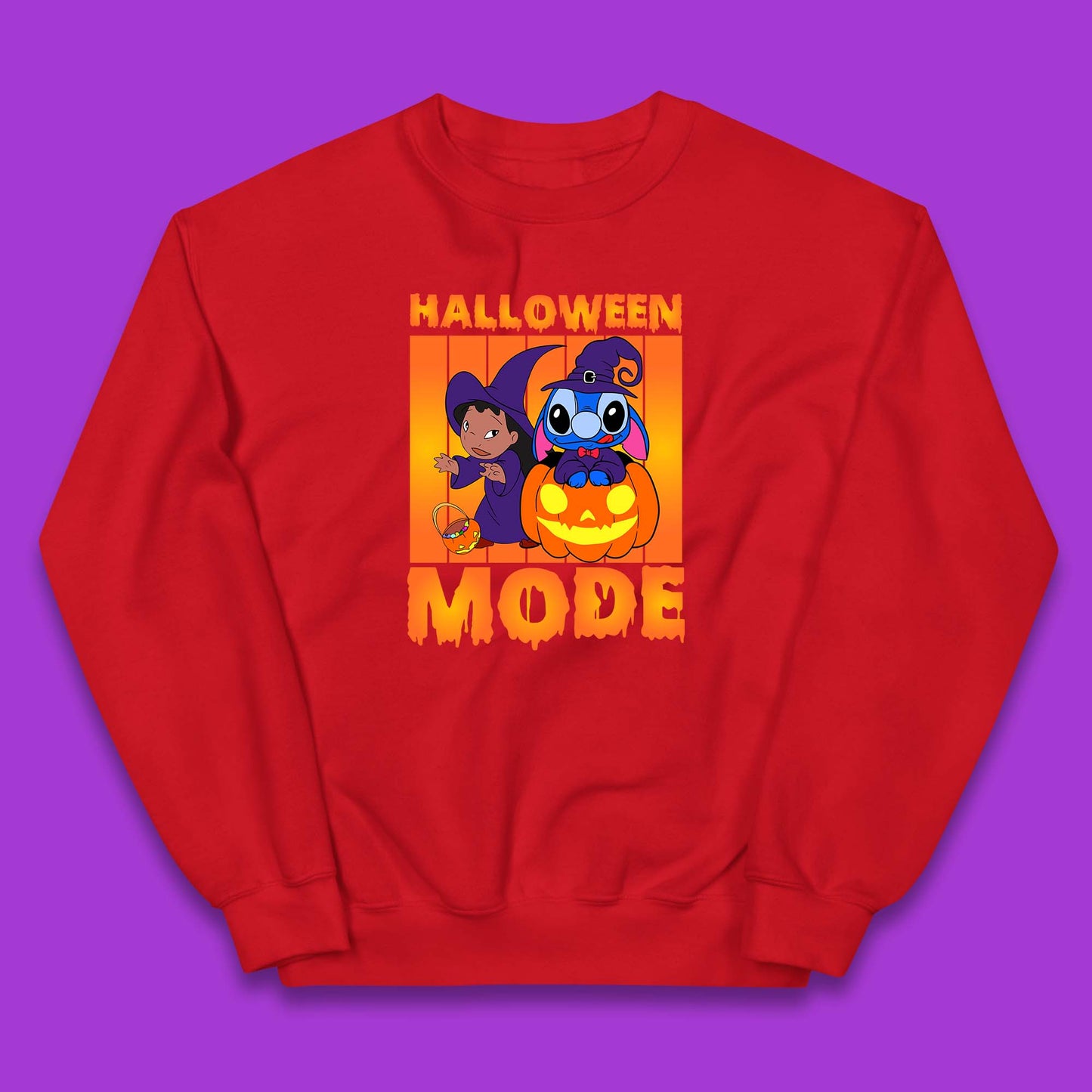Halloween Mode Disney Lilo & Stitch Halloween Pumpkin Witch Hat Stitch Spooky Disneyland Trip Kids Jumper