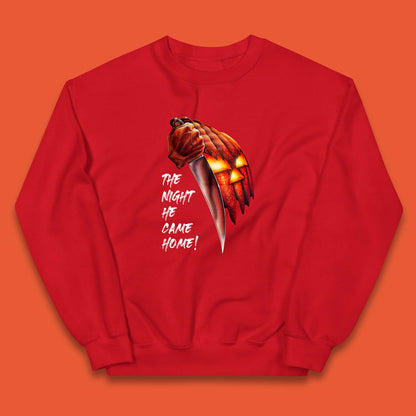 The Night He Came Home Michael Myers Happy Halloween Pumpkin Jack-o'-lantern Kids Jumper