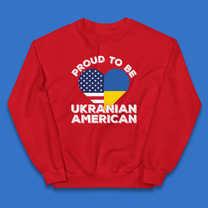 Proud To Be Ukrainian American Patriotic Ukraine And USA Ukrainian Flag Kids Jumper