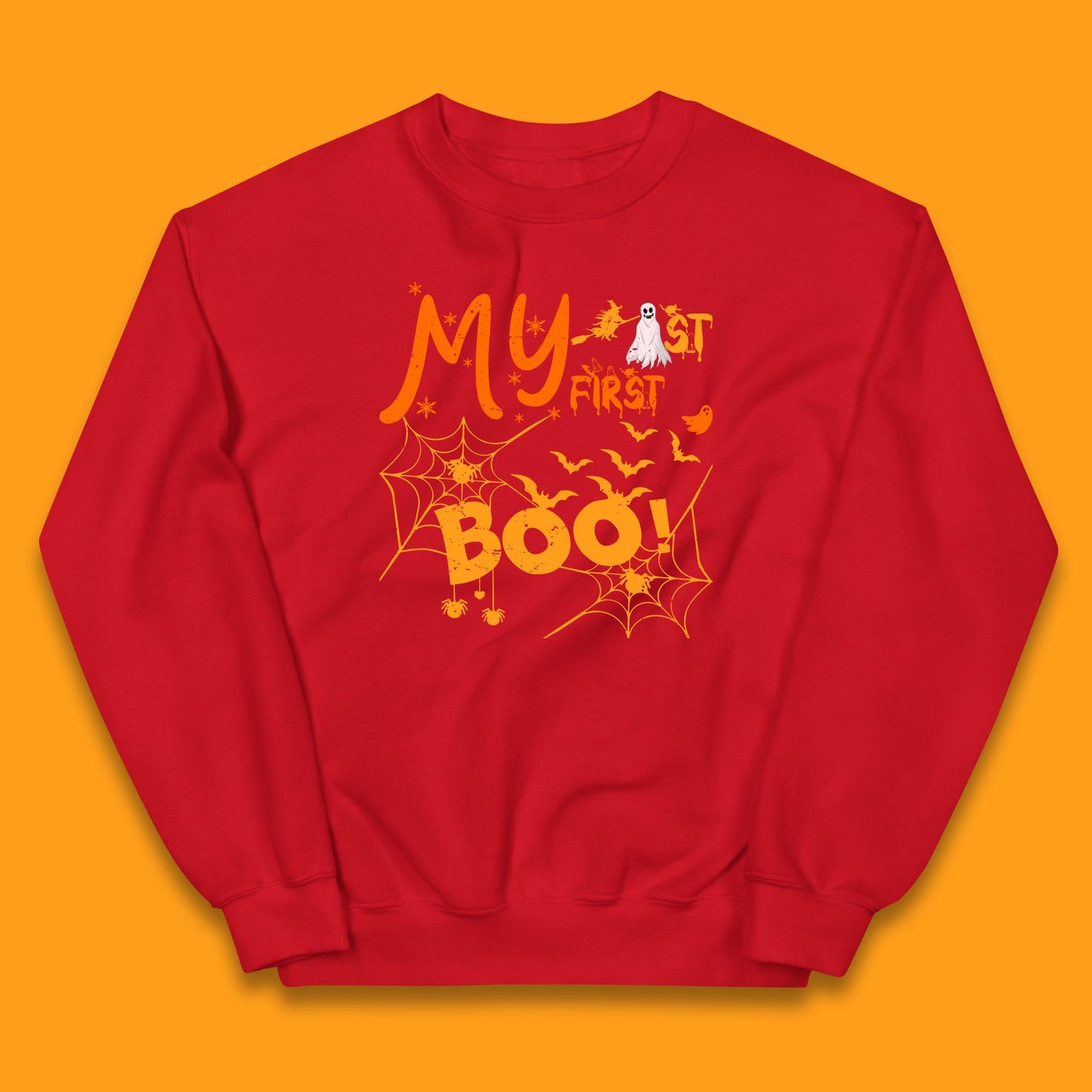 My First Boo Halloween Funny Boo Ghost Spooky Vibes Kids Jumper