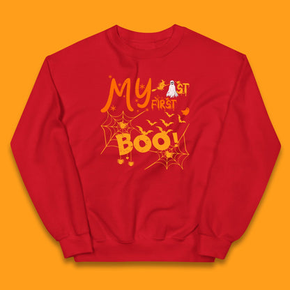 My First Boo Halloween Funny Boo Ghost Spooky Vibes Kids Jumper