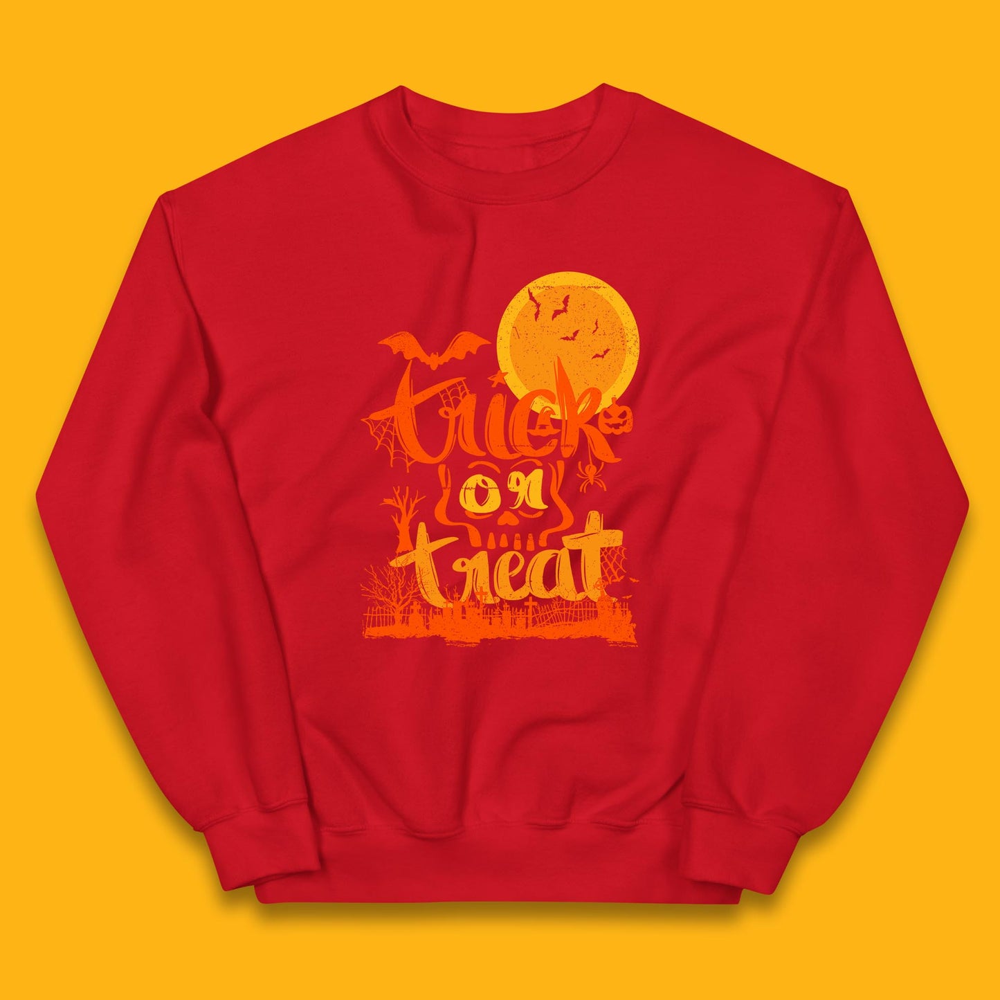 Trick Or Treat Happy Halloween Horror Scary Spooky Season Halloween Vibes Kids Jumper