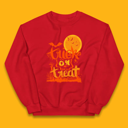 Trick Or Treat Happy Halloween Horror Scary Spooky Season Halloween Vibes Kids Jumper