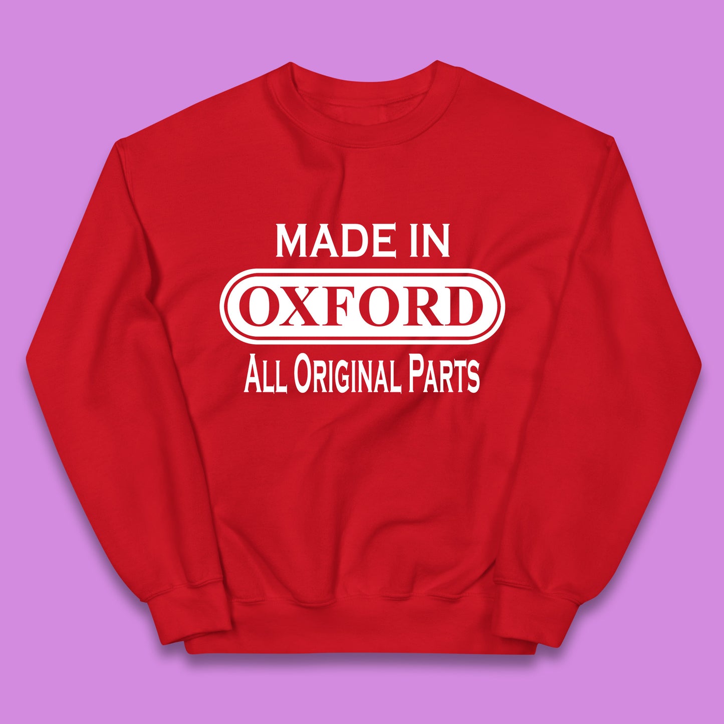 Made In Oxford All Original Parts Vintage Retro Birthday City in England Gift Kids Jumper