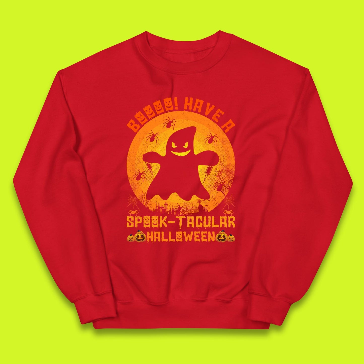 Boo Have A Spook Tacular Halloween Boo Ghost Horror Scary Spooky Season Kids Jumper