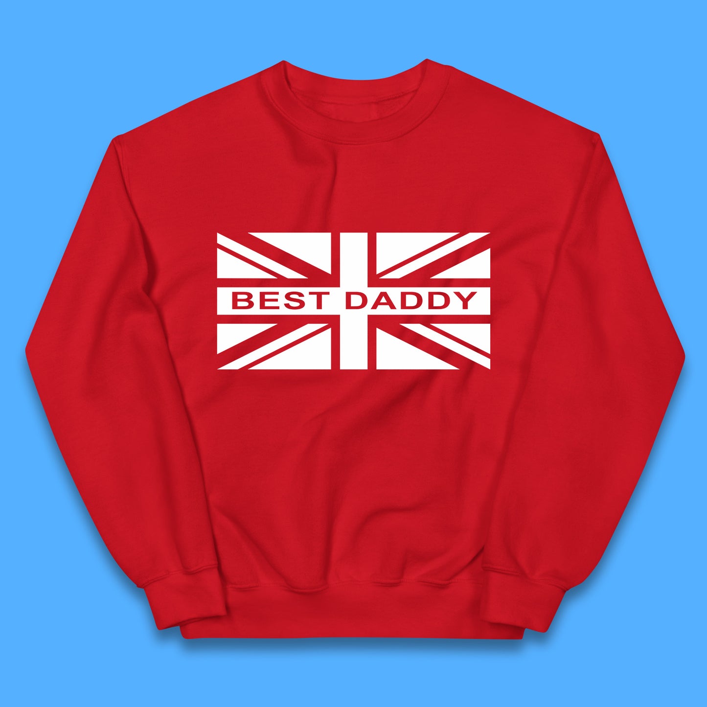 Best Daddy Vintage Union Jack Great Britain United Kingdom England Flag Patriotic Dad Father's Day Kids Jumper
