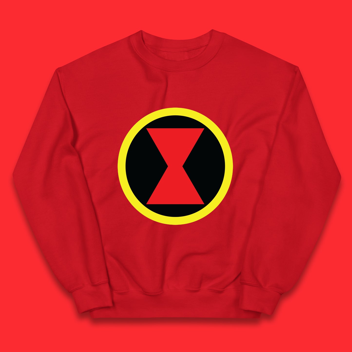 Black Widow Diy Black Symbol Logo Marvel Avengers Superhero Marvel Comics Gift for Marvel Fan Kids Jumper