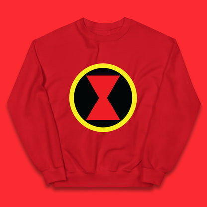 Black Widow Diy Black Symbol Logo Marvel Avengers Superhero Marvel Comics Gift for Marvel Fan Kids Jumper