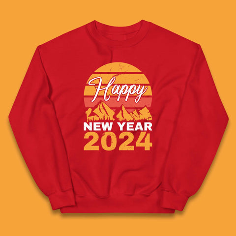 Happy New Year 2024 Camping Camping Kids Jumper