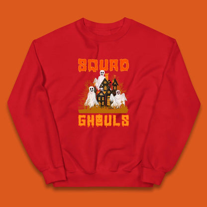 Squad Ghouls Halloween Boo Ghost Horror Scary Haunted House Kids Jumper
