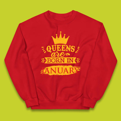 Queens Are Born In January Kids Jumper
