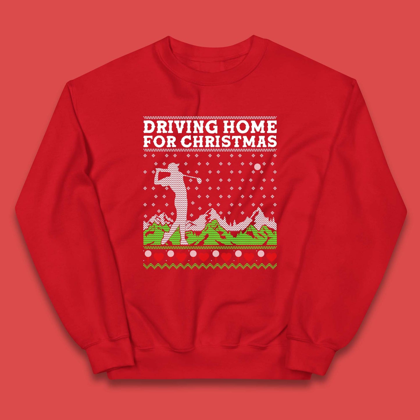 Driving Home For Christmas Golf Kids Jumper