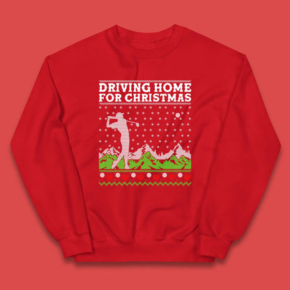 Driving Home For Christmas Golf Kids Jumper