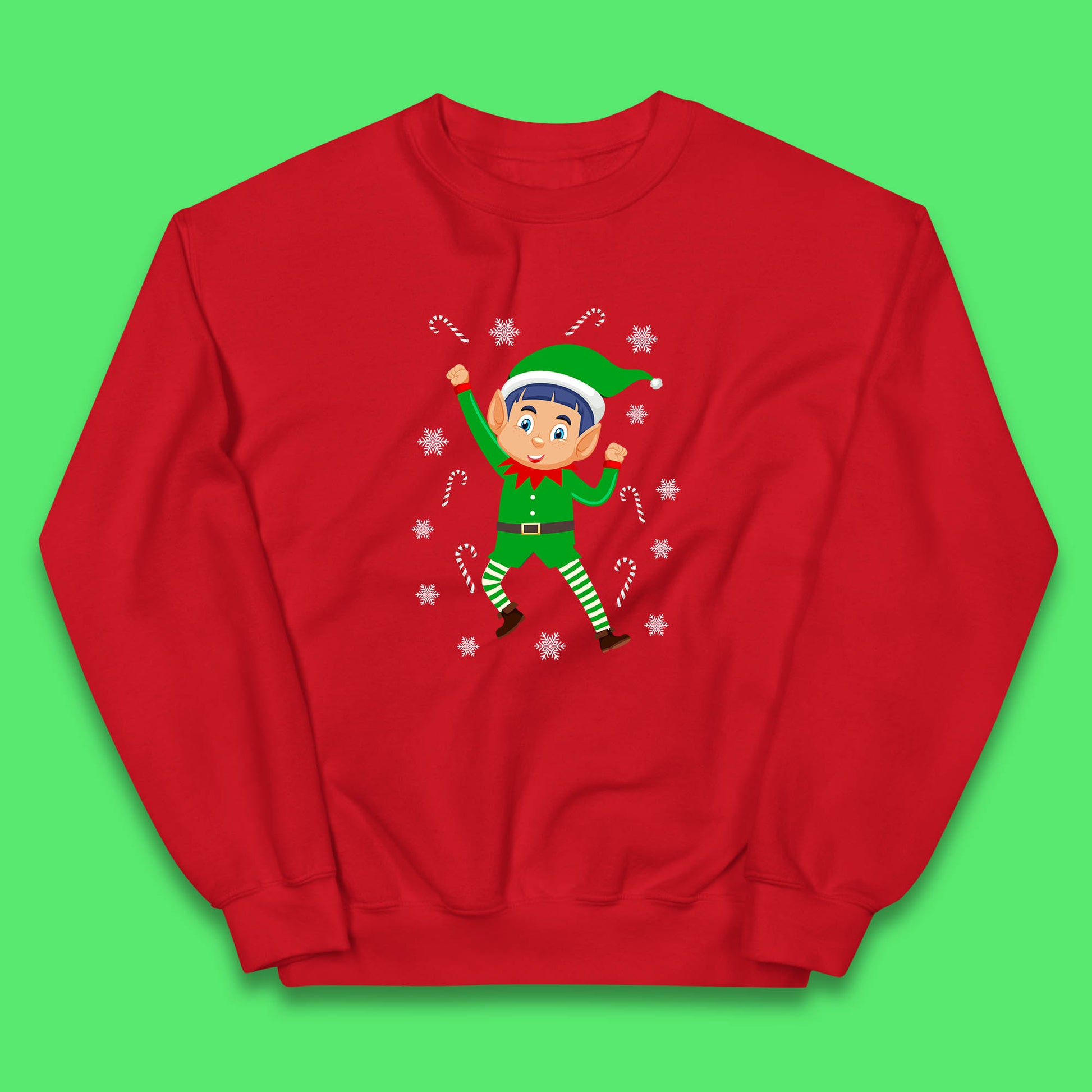 christmas elf cartoon jumper