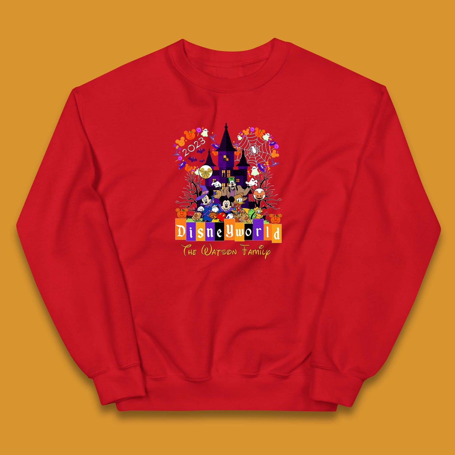 Personalised Disneyworld Halloween Family Disneyland Castle Mickey And Friends Disney Trip Kids Jumper