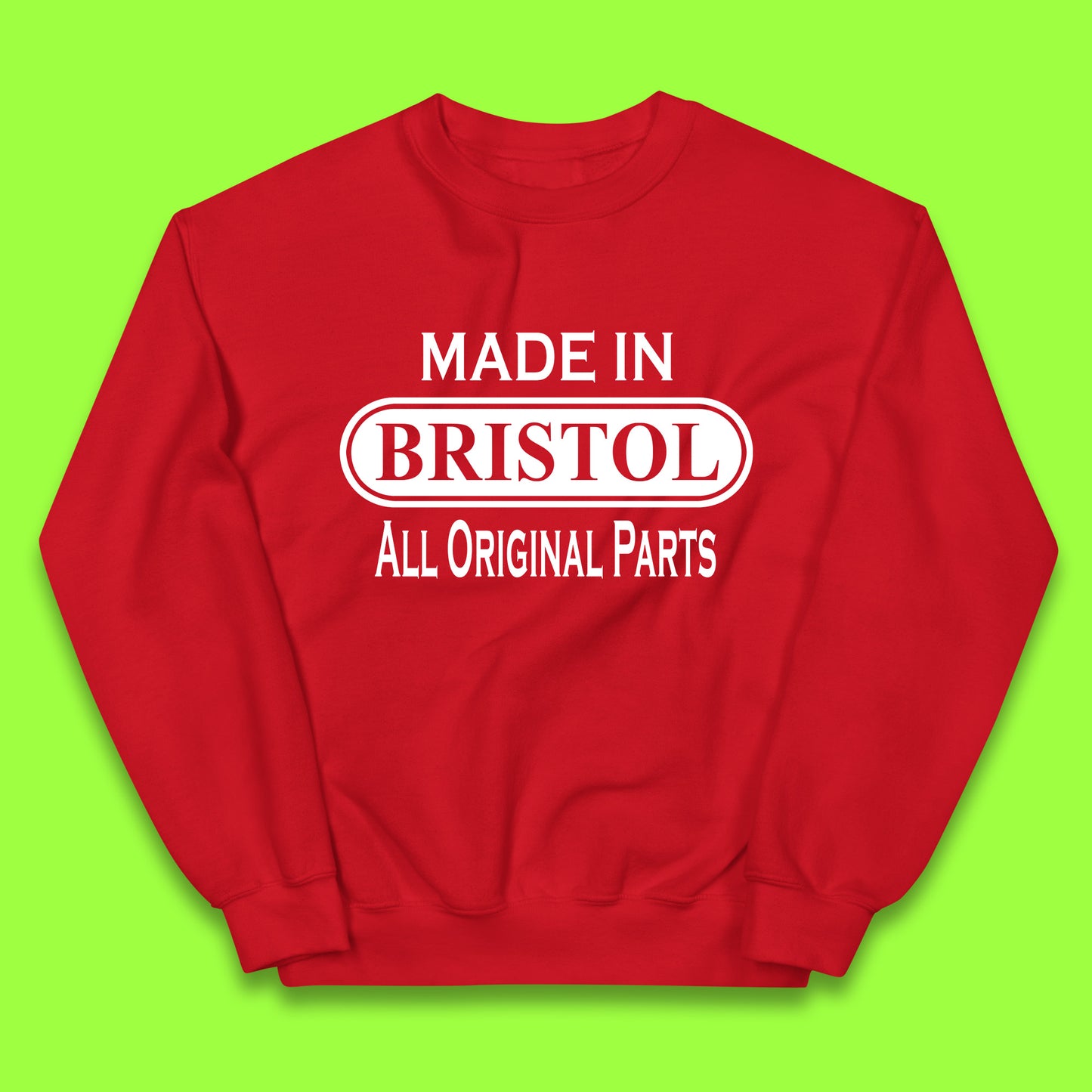Made In Bristol All Original Parts Vintage Retro Birthday City in South West England Gift Kids Jumper