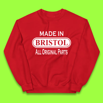Made In Bristol All Original Parts Vintage Retro Birthday City in South West England Gift Kids Jumper