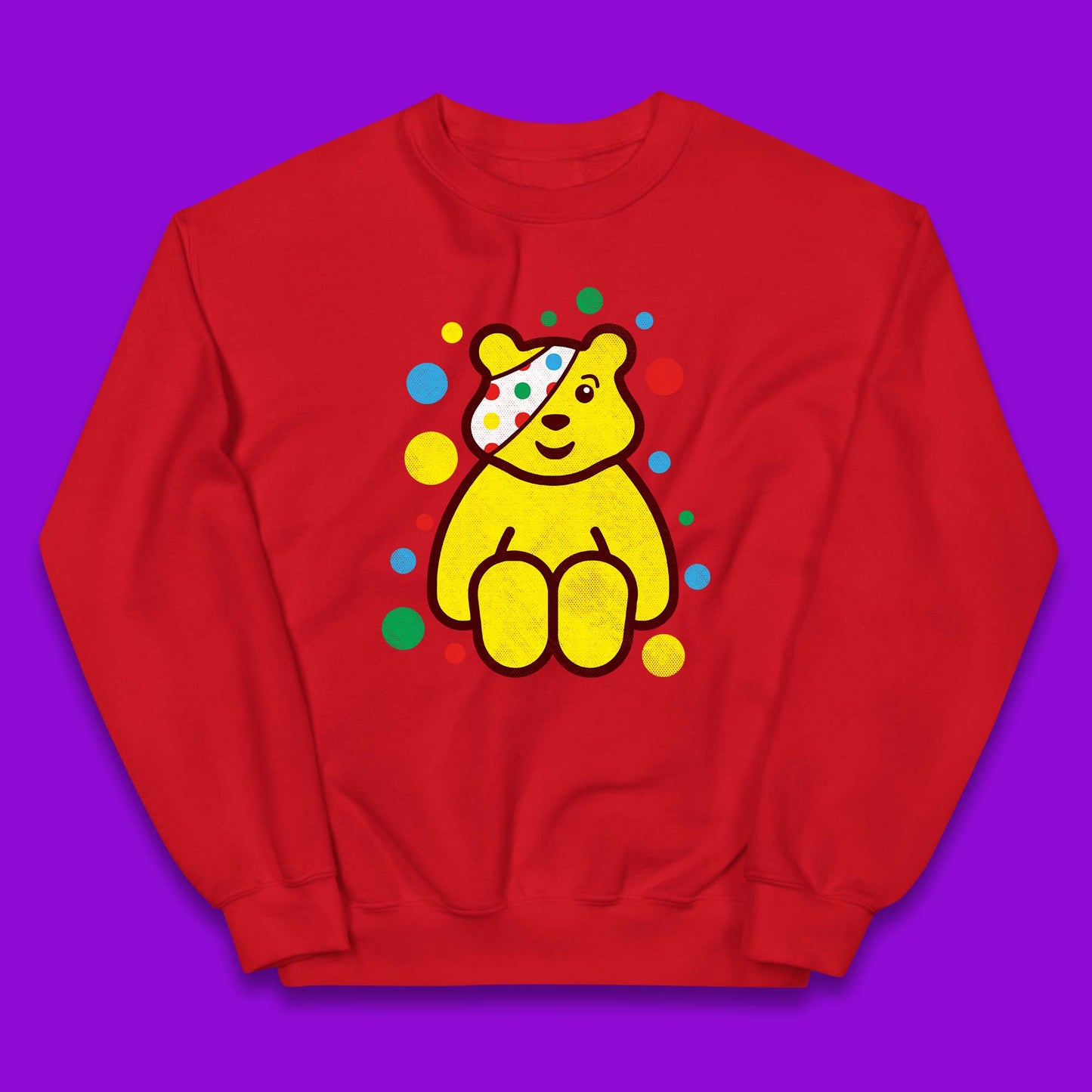 Children In Need Sitting Spotty Pudsey Bear Charity Raising Spotty Day Kids Jumper