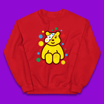 Children In Need Sitting Spotty Pudsey Bear Charity Raising Spotty Day Kids Jumper