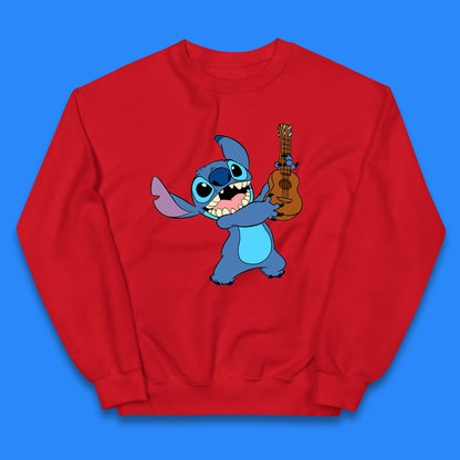 Disney Ohana Playing The Guitar Ohana Lilo & Stitich In Happy Mood Cartoon Character Disney World Kids Jumper