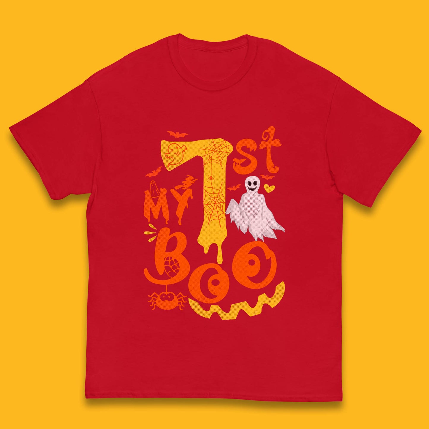 My 1st Boo Halloween Horror Scary Boo Ghost Creepy Spooky Season Kids T Shirt