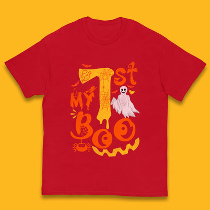 My 1st Boo Halloween Horror Scary Boo Ghost Creepy Spooky Season Kids T Shirt
