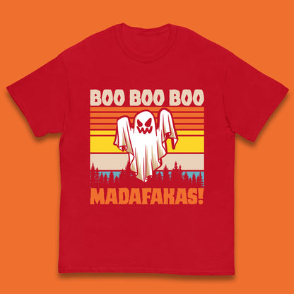 Ghost Say Boo Boo Boo Madafakas Halloween Vintage Horror Scary Boo Ghost Kids T Shirt