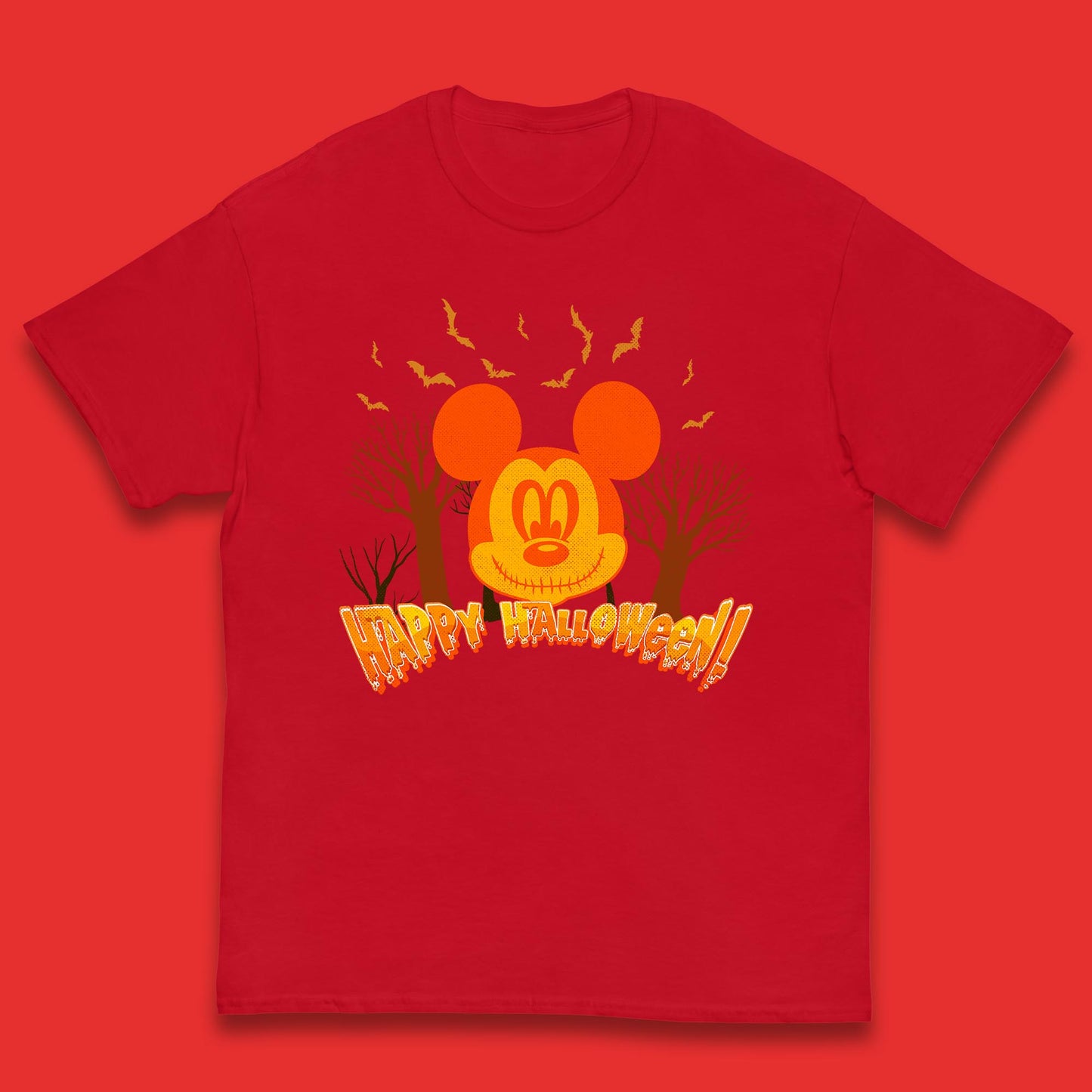 Happy Halloween Mickey Mouse Horror Scary Spooky Jack Face Halloween Disney Trip Kids T Shirt