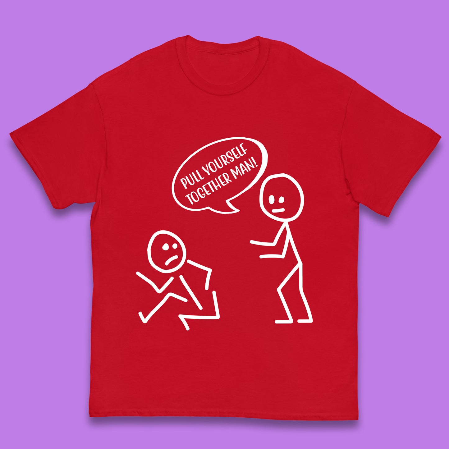 Pull Yourself Together Man! Novelty Sarcastic Funny Stick Figure Kids T Shirt