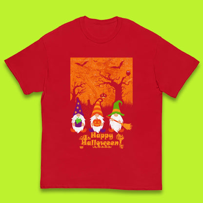 Happy Halloween Gnomies Spooky Witch Gnomes Scary Halloween Trees Gnome Lover Kids T Shirt