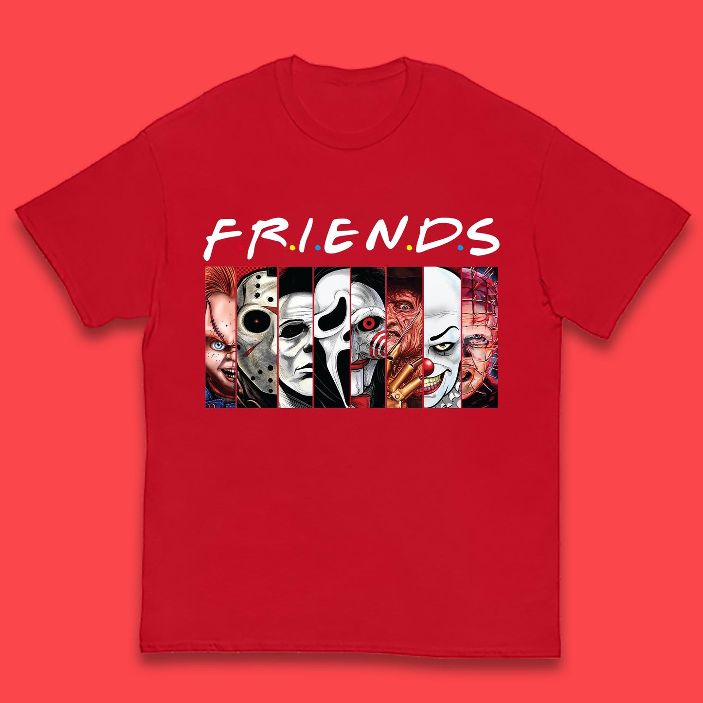 Halloween Friends Horror Movie Characters Killers Scary Friends Kids T Shirt