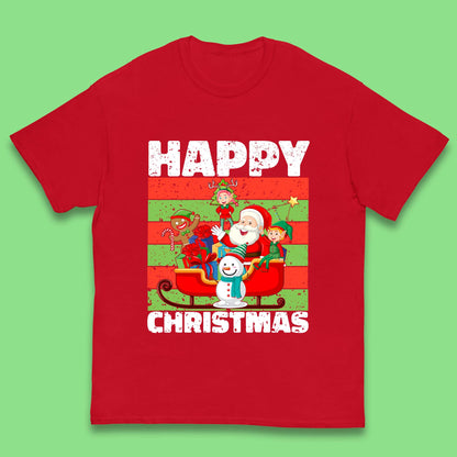santa and friends on sleigh christmas t shirt