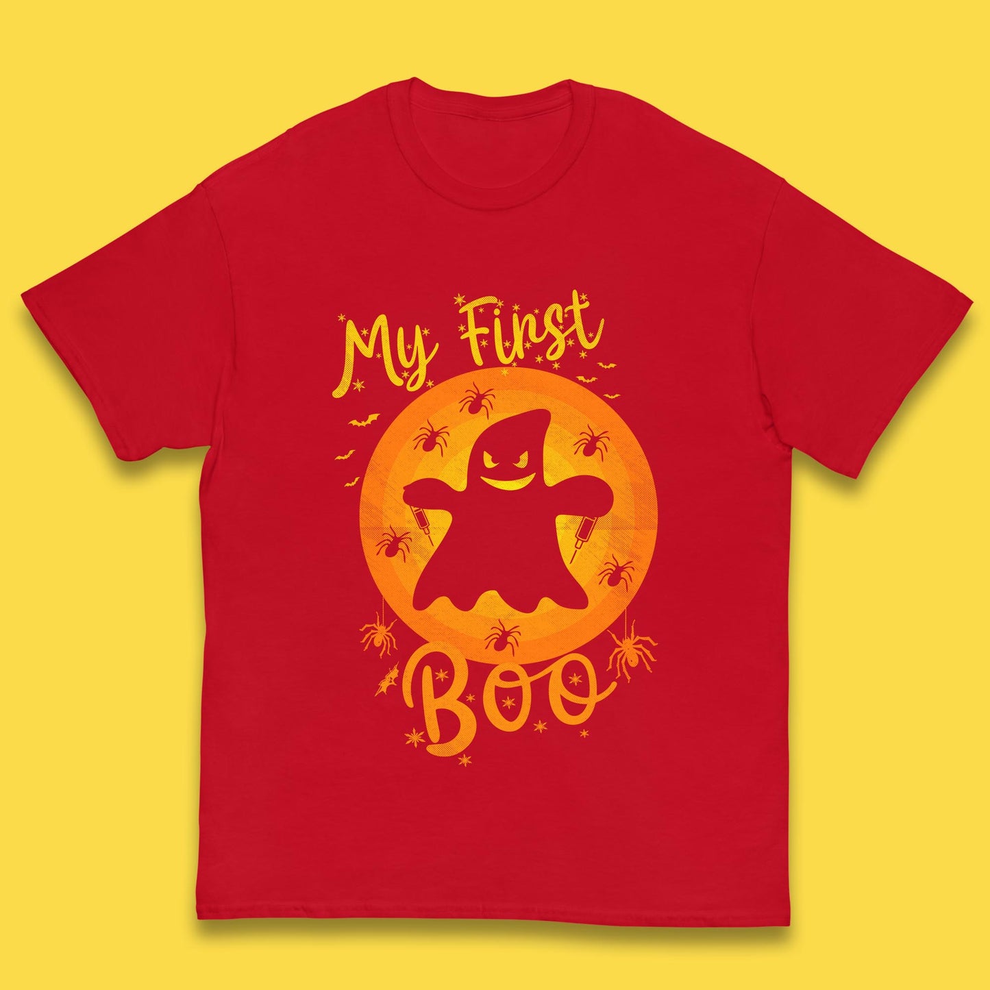 My First Boo Halloween Funny Boo Ghost Horror Scary Creepy Season Kids T Shirt