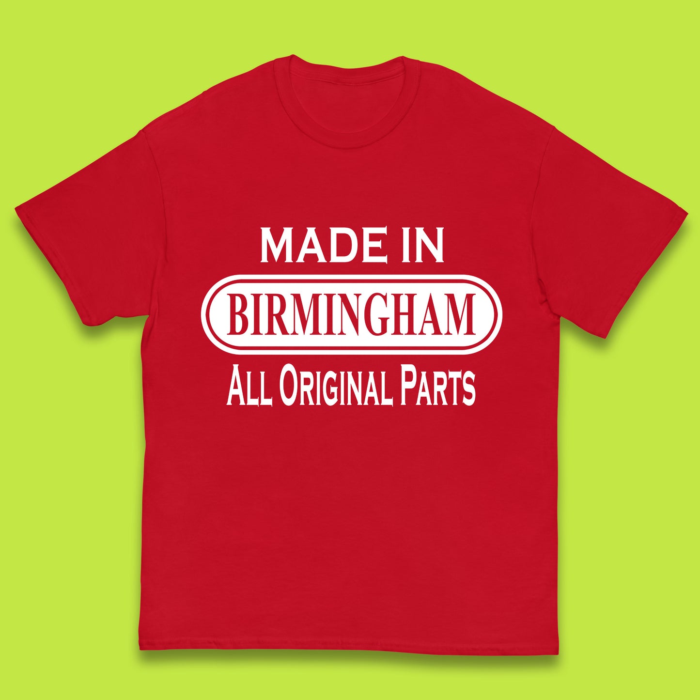 Made In Birmingham All Original Parts Vintage Retro Birthday City In England Gift Kids T Shirt