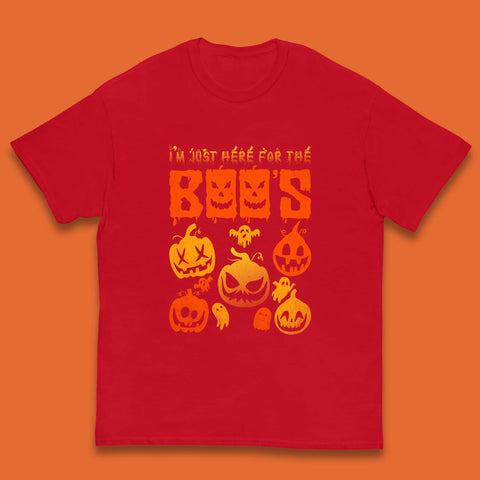 I'm Just Here For The Boos Halloween Funny Pumpkin Ghost Boos Jack-o-lantern Kids T Shirt