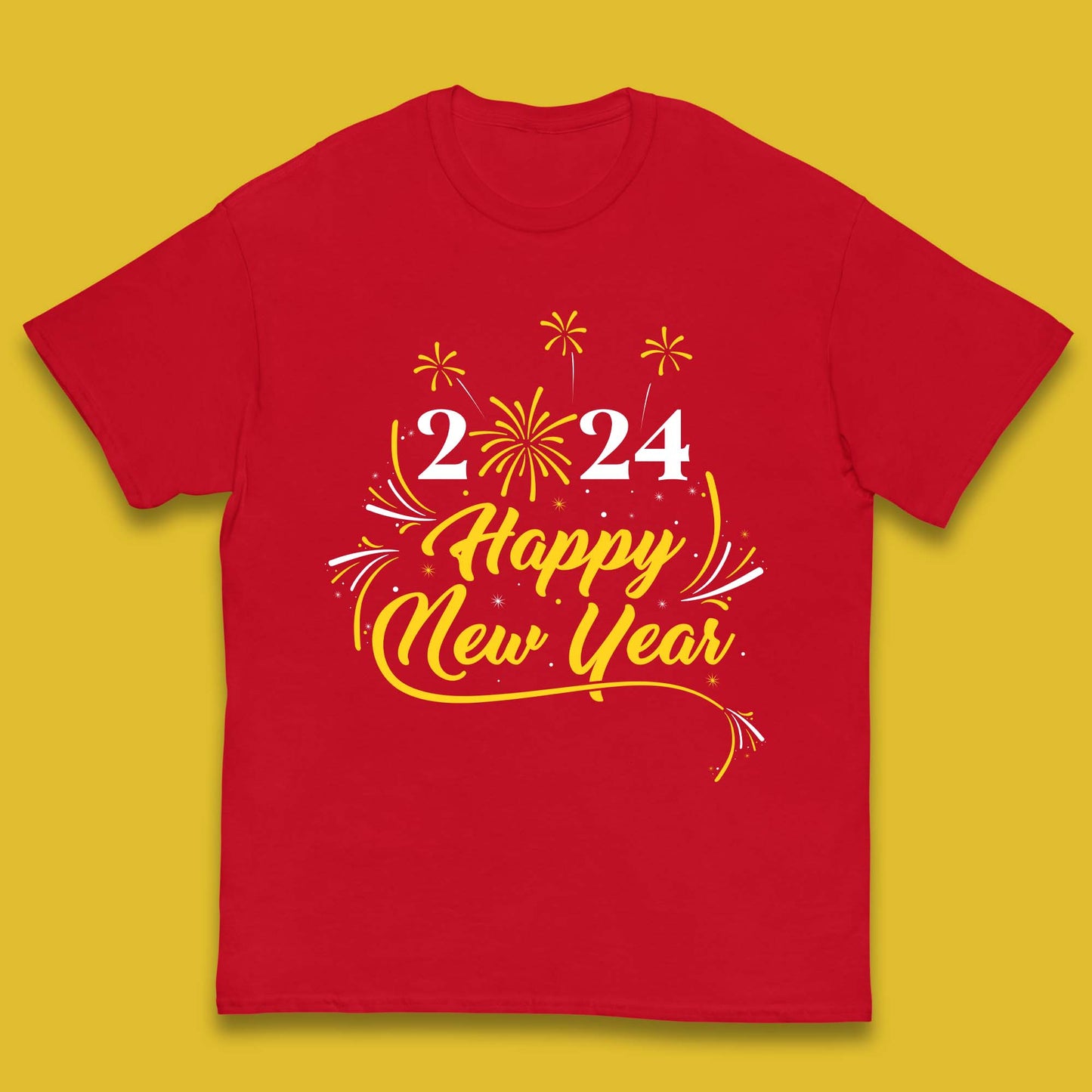 2024 Happy New Year Fireworks Kids T-Shirt