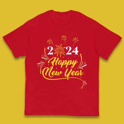 2024 Happy New Year Fireworks Kids T-Shirt