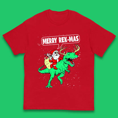 Merry Rex-Mas Christmas Kids T-Shirt