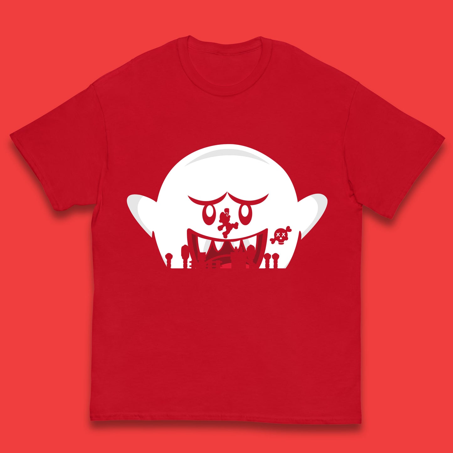 Super Mario Boo Trick Or Treat Halloween Nintendo Mario Iconic Ghost Boo Kids T Shirt